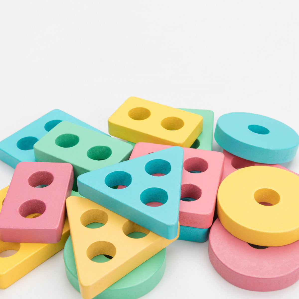 Arletta Modular Wooden Puzzle Toy - Shape Sorting and Stacking Set