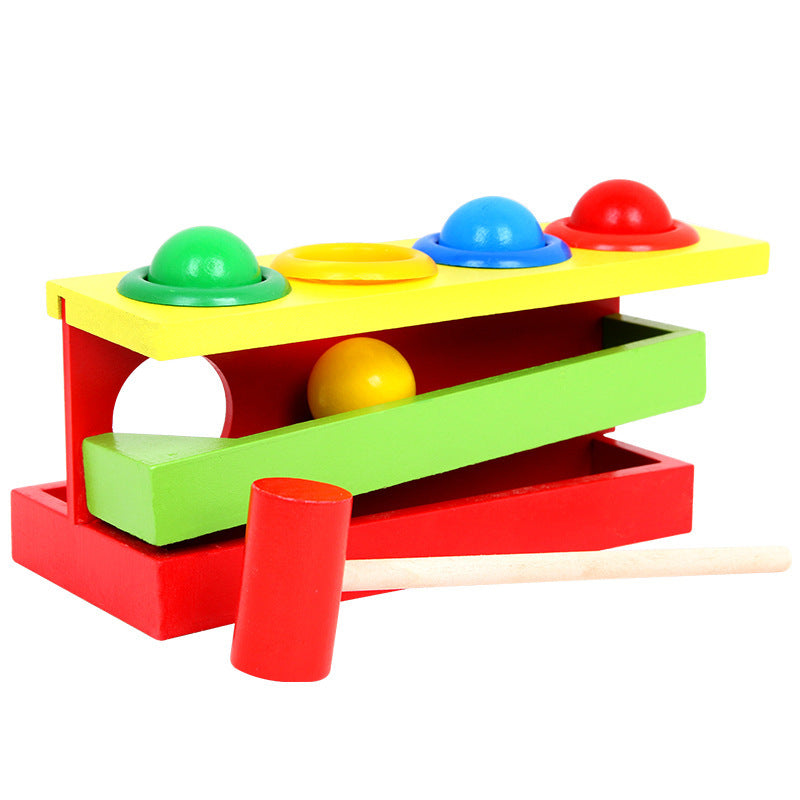 Colorful Wooden Hammer & Ball Percussion Toy for Kids