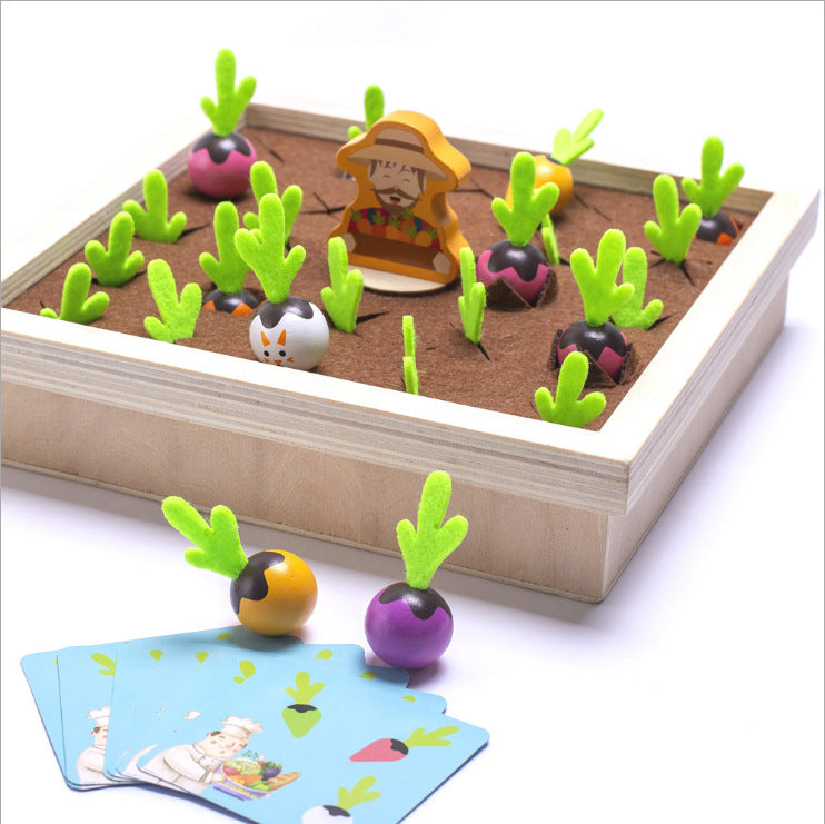Wooden Vegetable Memory Chess Game for Kids - Fun Learning Toy