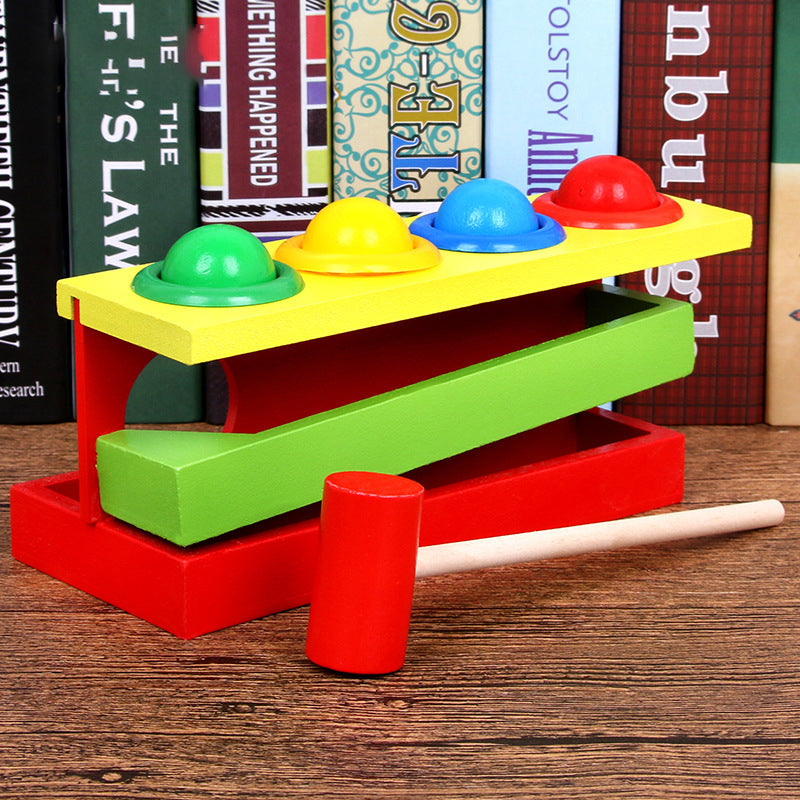 Colorful Wooden Hammer & Ball Percussion Toy for Kids