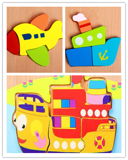 Vibrant 3D Wooden Puzzle Set for Kids | Educational and Fun Animal and Vehicle Shapes