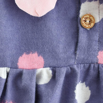 Girls Long Sleeve Print Double Collar Princess Tunic