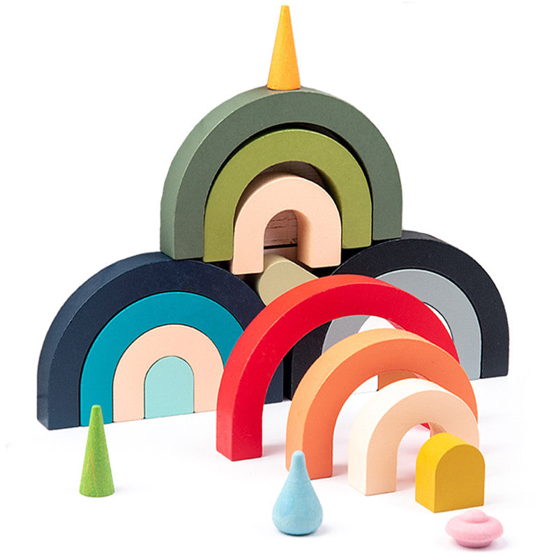 Montessori Wooden Rainbow Arches | Creative Stacking & Building Blocks