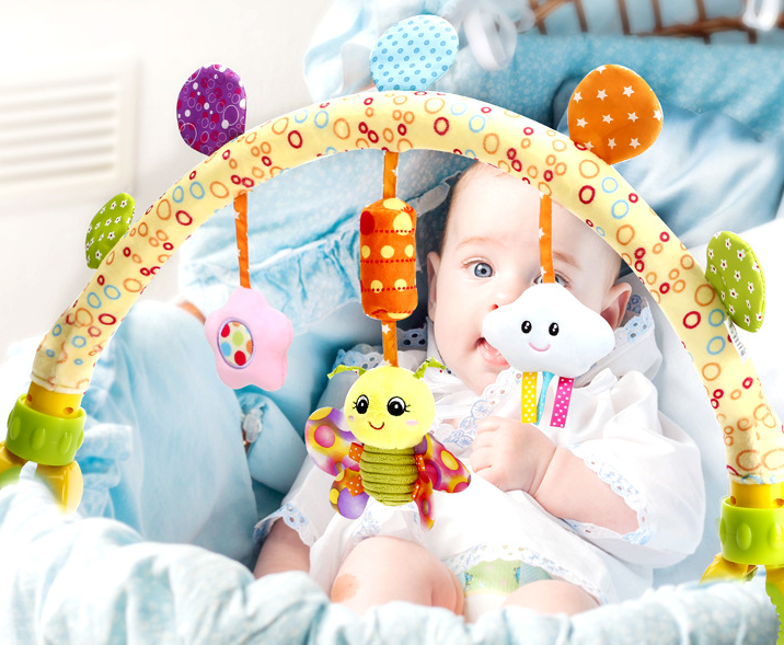 Plush Baby Musical Rattle Toys for Crib, Stroller, and Car Seat