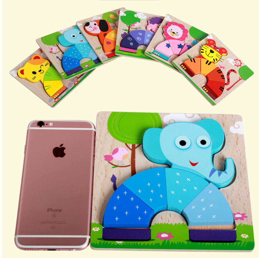 Vibrant 3D Wooden Puzzle Set for Kids | Educational and Fun Animal and Vehicle Shapes