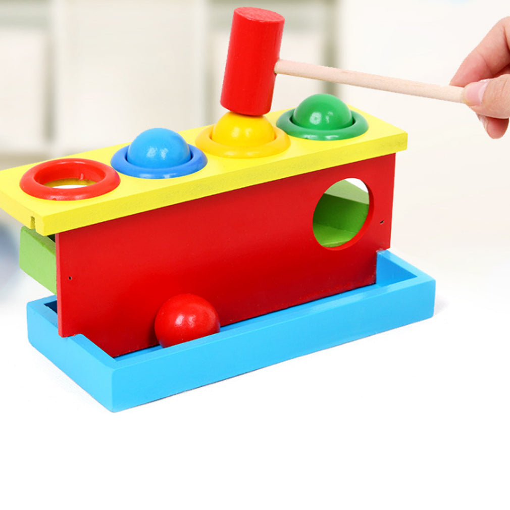 Colorful Wooden Hammer & Ball Percussion Toy for Kids