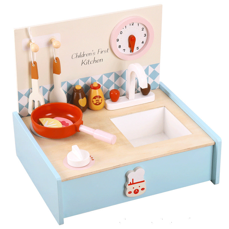Wooden Mini Kitchen Playset for Children | Creative Pretend Play Cooking Set