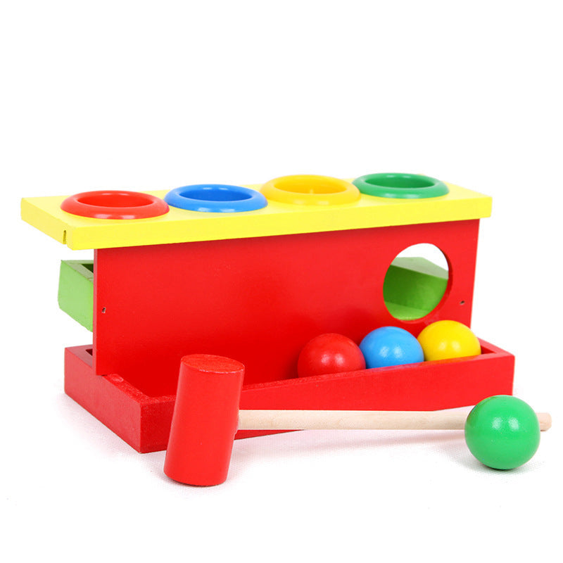 Colorful Wooden Hammer & Ball Percussion Toy for Kids