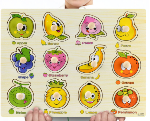 Wooden Puzzles Set for Toddlers | Alphabet, Fruits & Animals Learning Toys