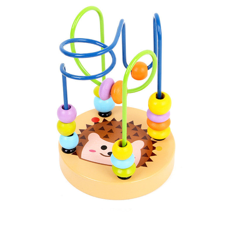 Colorful Wooden Mini Round Bead Maze | Animal-Themed Educational Toy