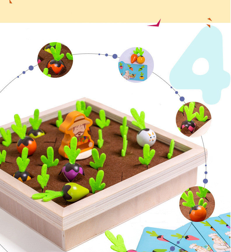 Wooden Vegetable Memory Chess Game for Kids - Fun Learning Toy