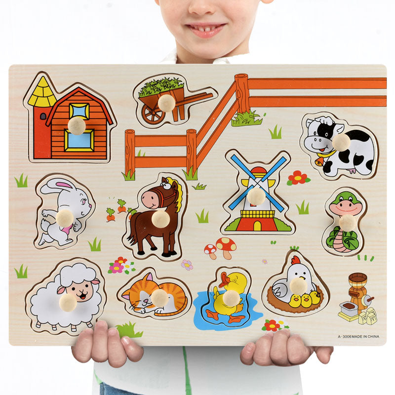 Wooden Puzzles Set for Toddlers | Alphabet, Fruits & Animals Learning Toys