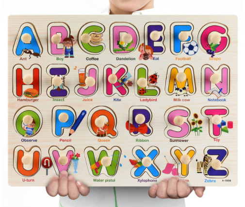 Wooden Puzzles Set for Toddlers | Alphabet, Fruits & Animals Learning Toys