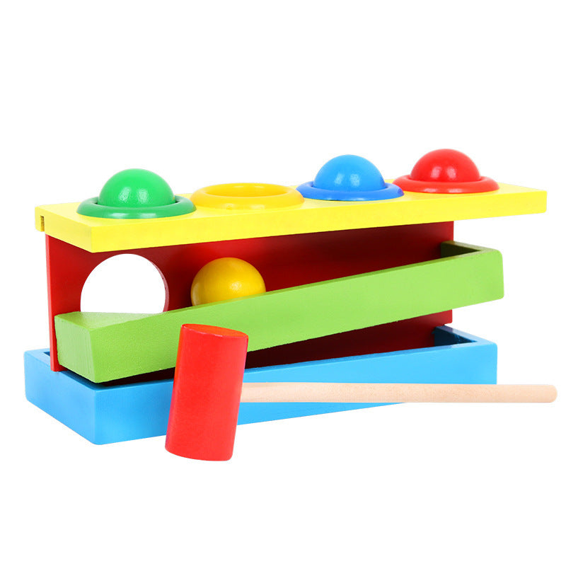 Colorful Wooden Hammer & Ball Percussion Toy for Kids