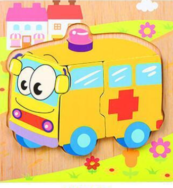 Vibrant 3D Wooden Puzzle Set for Kids | Educational and Fun Animal and Vehicle Shapes