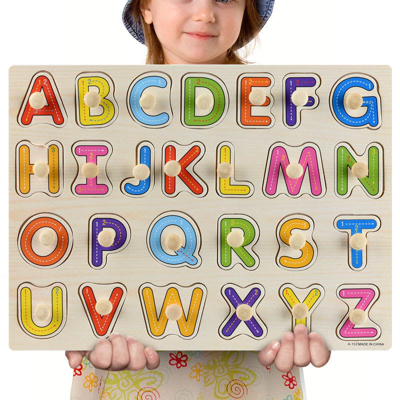 Wooden Puzzles Set for Toddlers | Alphabet, Fruits & Animals Learning Toys
