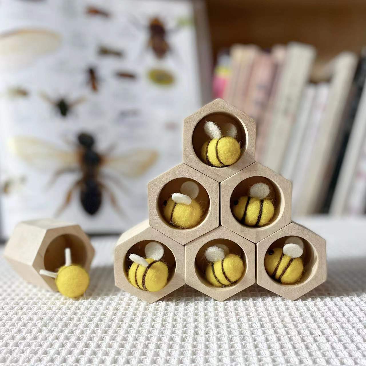 Basswood Beehive Game - Wooden Counting and Fine Motor Skills Toy