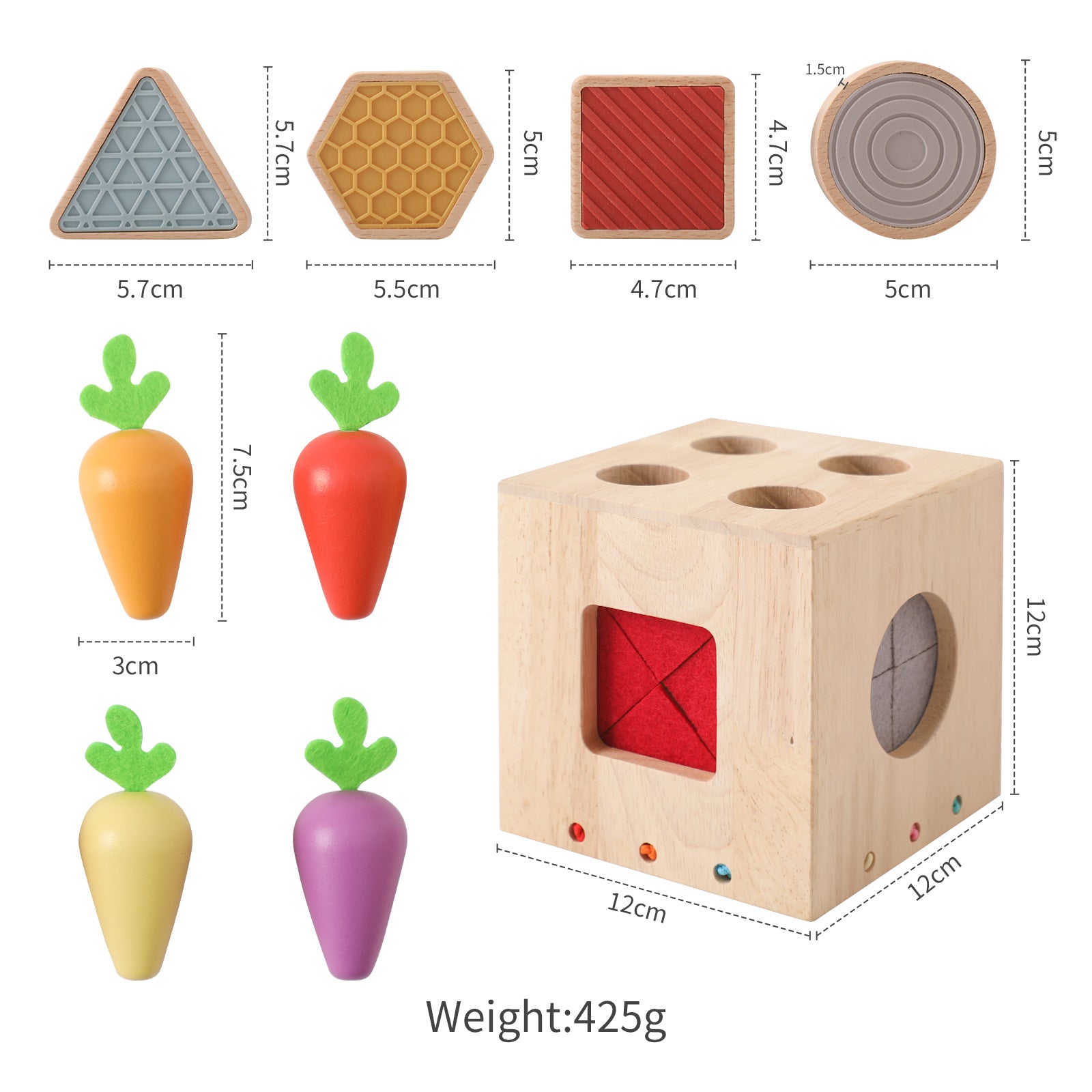 Touch and Feel Carrot Box | Wooden Educational Toy for Toddlers