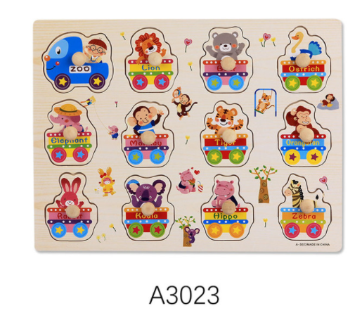 Wooden Puzzles Set for Toddlers | Alphabet, Fruits & Animals Learning Toys