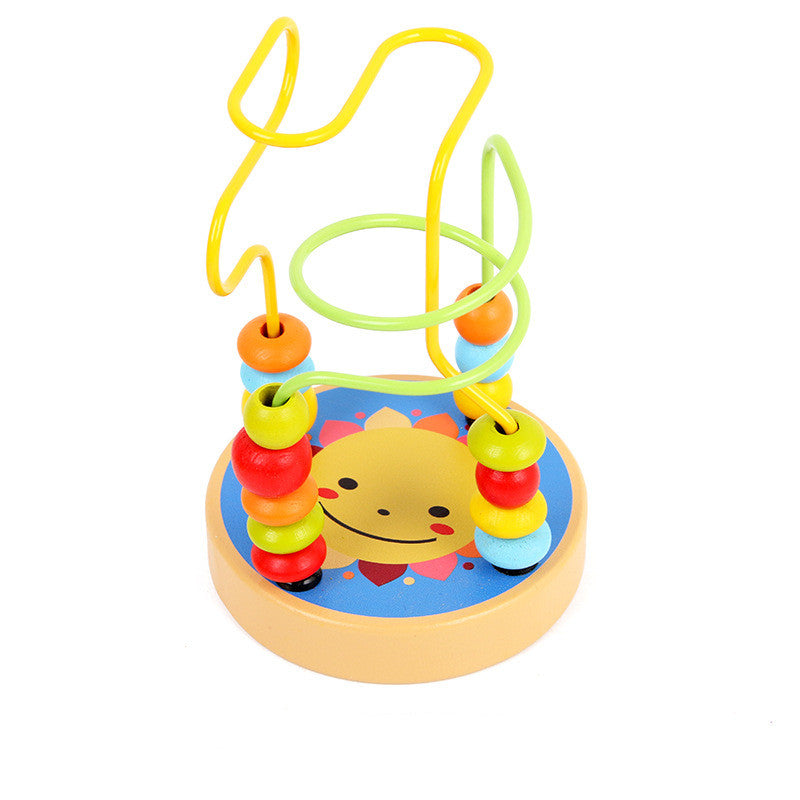 Colorful Wooden Mini Round Bead Maze | Animal-Themed Educational Toy