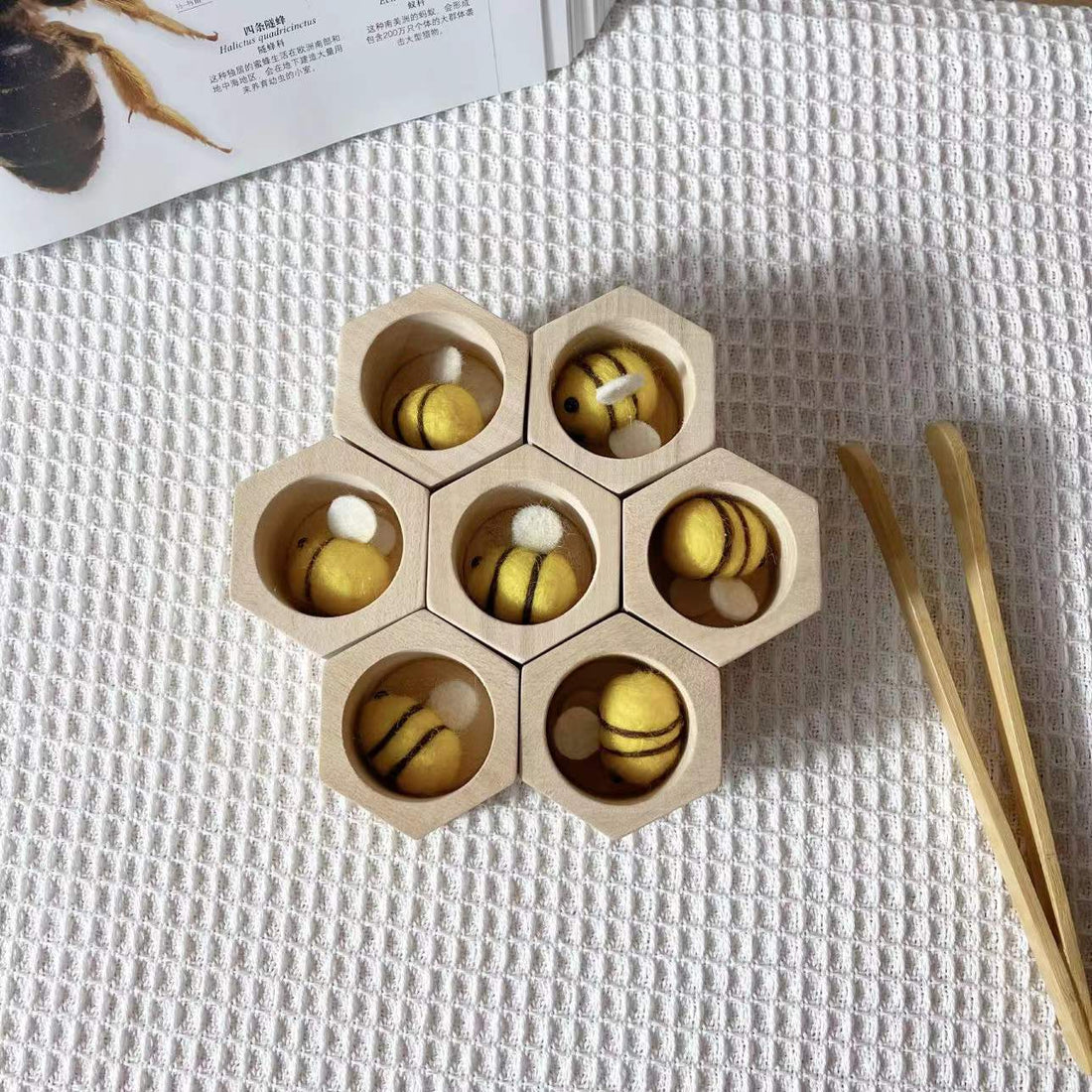 Basswood Beehive Game - Wooden Counting and Fine Motor Skills Toy