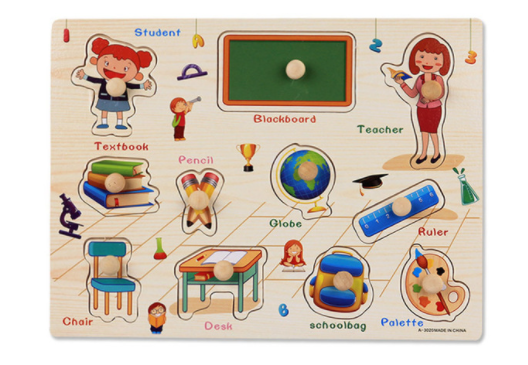 Wooden Puzzles Set for Toddlers | Alphabet, Fruits & Animals Learning Toys