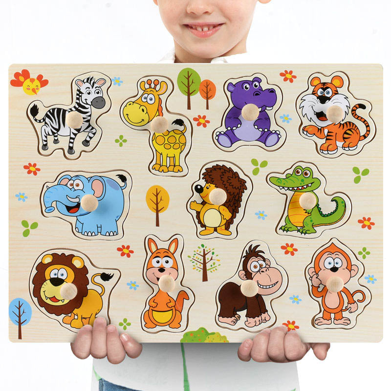 Wooden Puzzles Set for Toddlers | Alphabet, Fruits & Animals Learning Toys