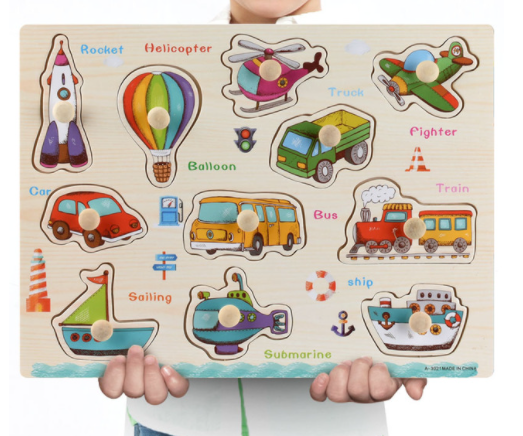 Wooden Puzzles Set for Toddlers | Alphabet, Fruits & Animals Learning Toys