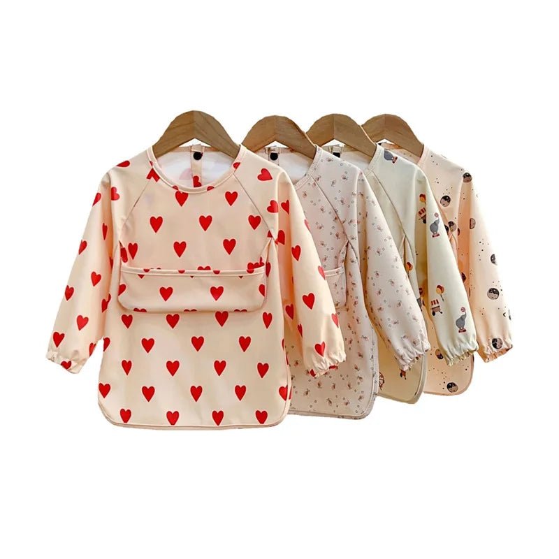 Adorable Long-Sleeved Baby Smocks for Mess-Free Mealtime & Creative Play