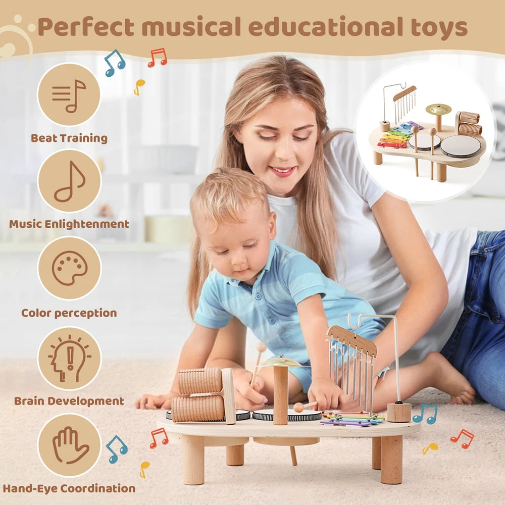 Montessori Wooden Musical Toys for Babies| Creative & Educational Instruments