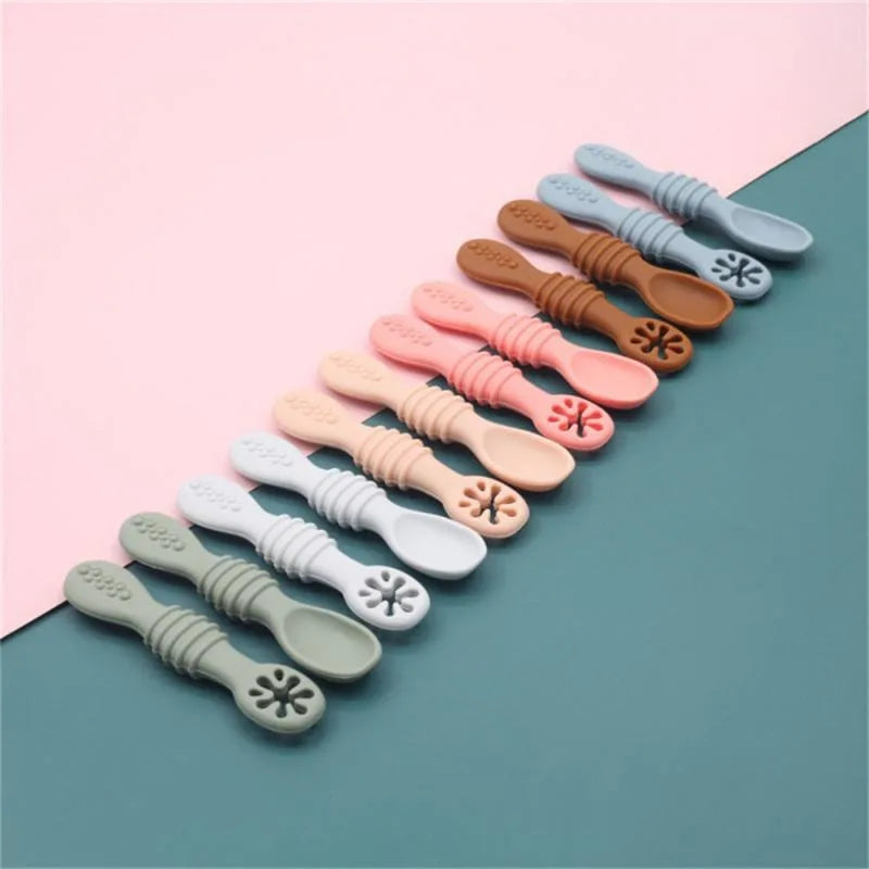 Baby Silicone Learning Spoons & Teether Toys | Soft, Safe, BPA-Free