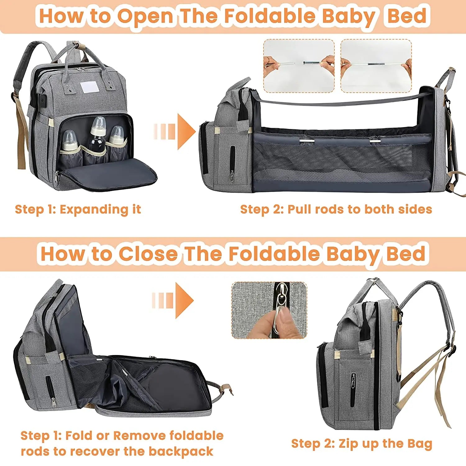3-in-1 Stylish Mommy Bag