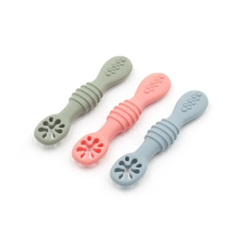 Baby Silicone Learning Spoons & Teether Toys | Soft, Safe, BPA-Free