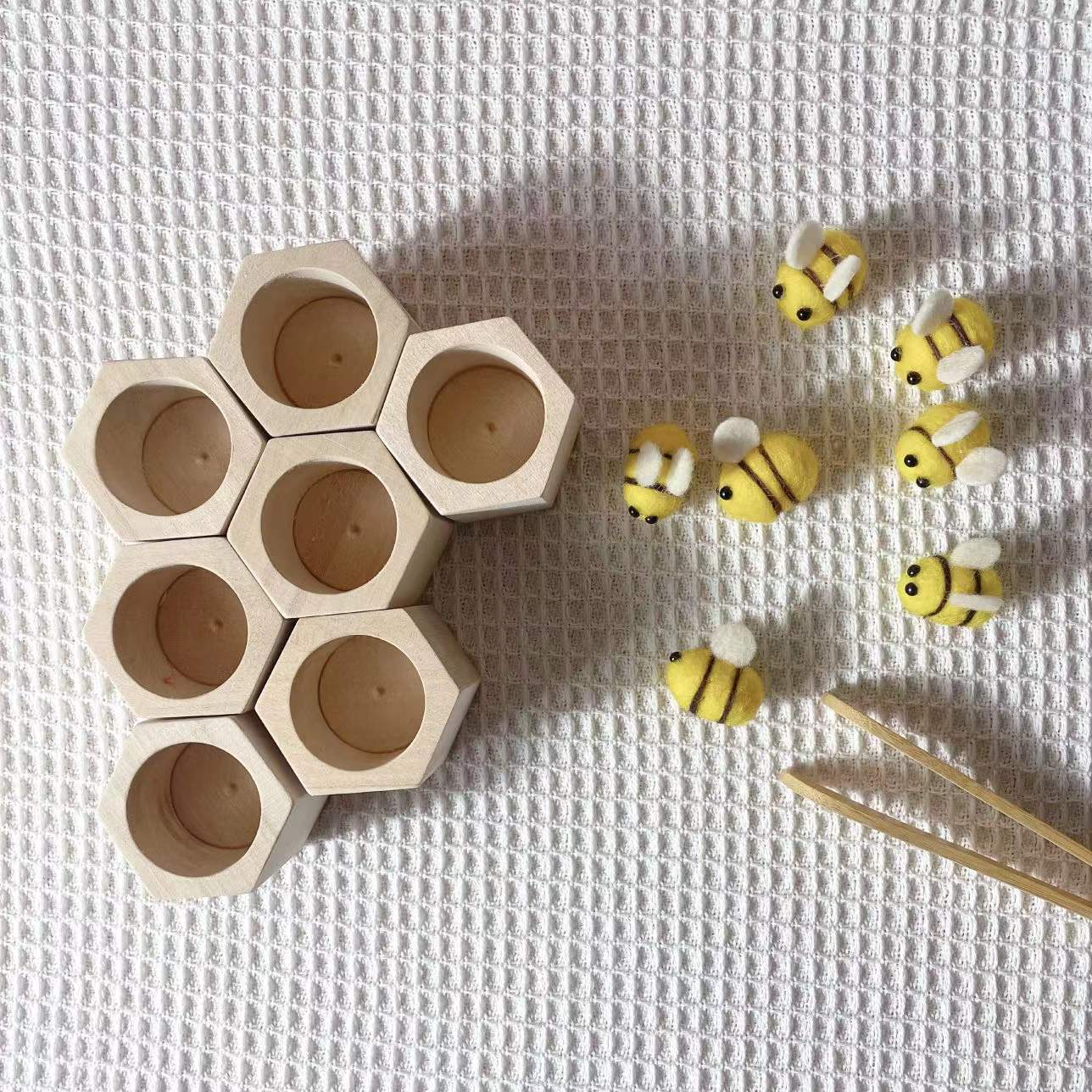 Basswood Beehive Game - Wooden Counting and Fine Motor Skills Toy