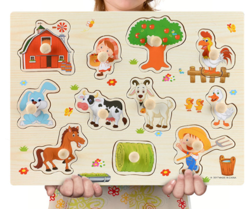 Wooden Puzzles Set for Toddlers | Alphabet, Fruits & Animals Learning Toys
