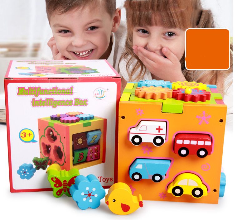 Multi-Functional Color Intelligence Wooden Toy Box for Kids