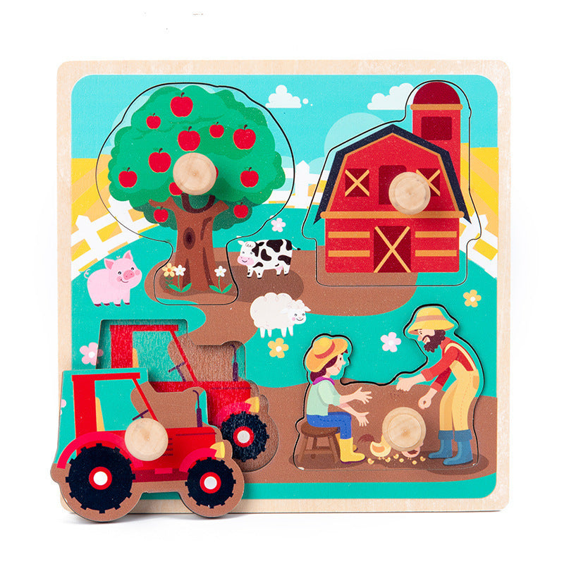 Vibrant 3D Wooden Puzzle Set for Kids | Educational and Fun Animal and Vehicle Shapes