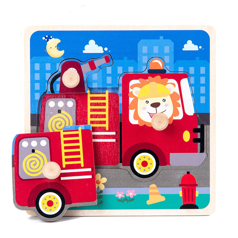 Vibrant 3D Wooden Puzzle Set for Kids | Educational and Fun Animal and Vehicle Shapes