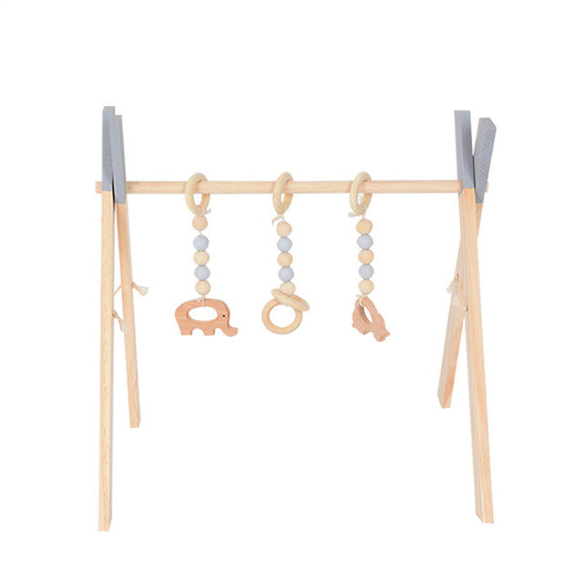 Elegant Wooden Infant Play Gym | Safe & Stimulating for 0-6 Months