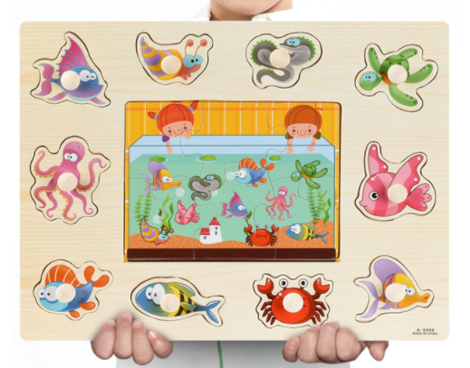 Wooden Puzzles Set for Toddlers | Alphabet, Fruits & Animals Learning Toys