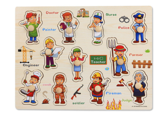 Wooden Puzzles Set for Toddlers | Alphabet, Fruits & Animals Learning Toys