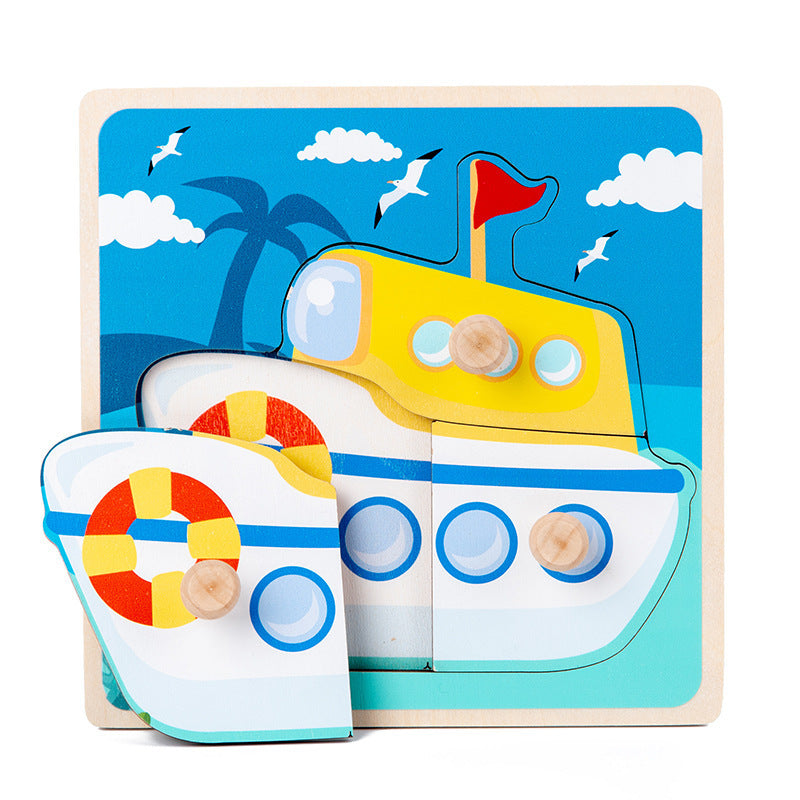 Vibrant 3D Wooden Puzzle Set for Kids | Educational and Fun Animal and Vehicle Shapes