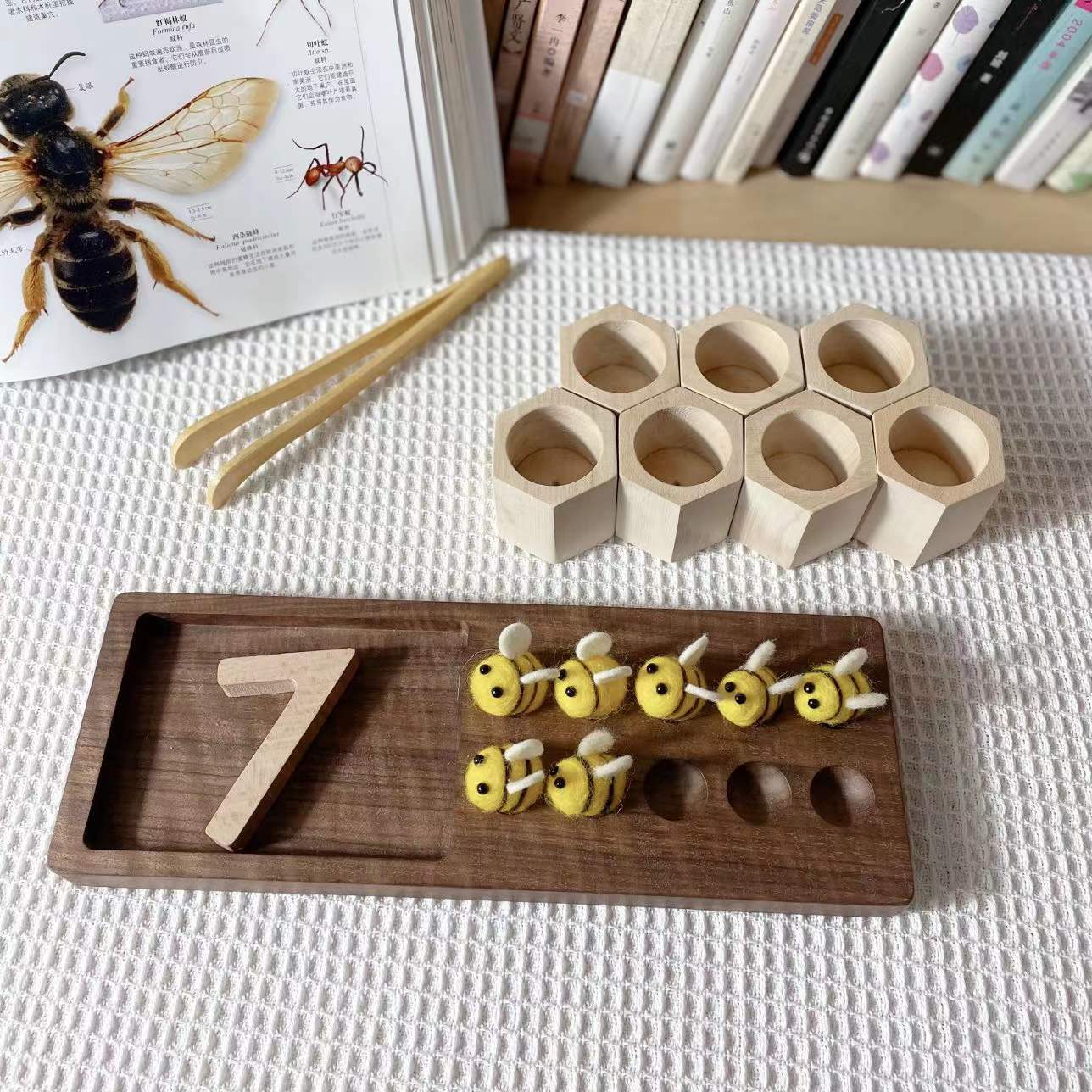 Basswood Beehive Game - Wooden Counting and Fine Motor Skills Toy