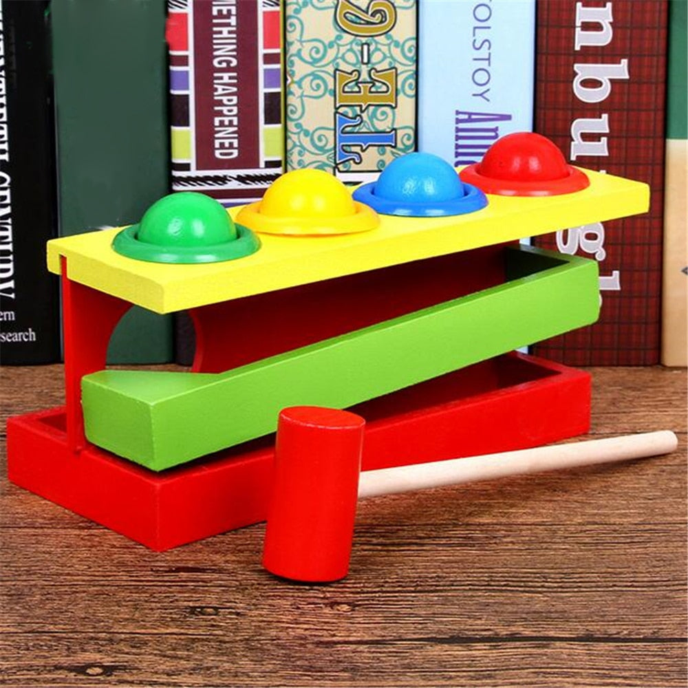 Colorful Wooden Hammer & Ball Percussion Toy for Kids