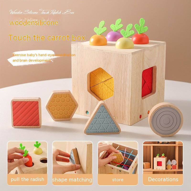 Touch and Feel Carrot Box | Wooden Educational Toy for Toddlers