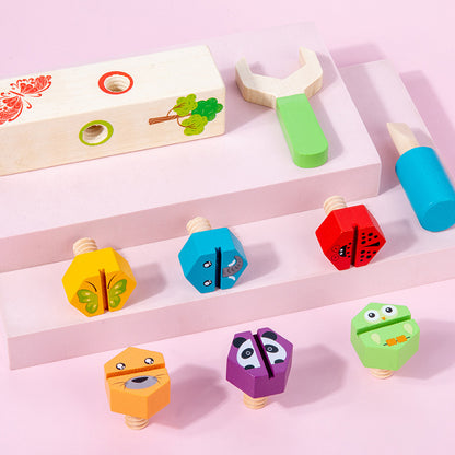 Animal Screw Wooden Toy | Creative Building &amp; Logic Development Toy for Kids